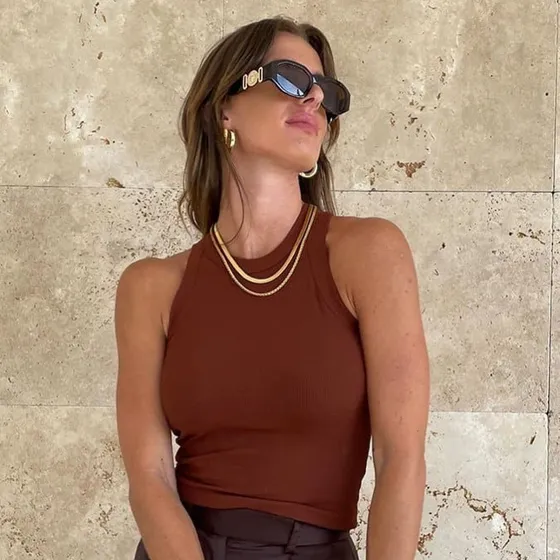 Regata Feminina Canelada Ribana Blusa Algodão Premium Básica