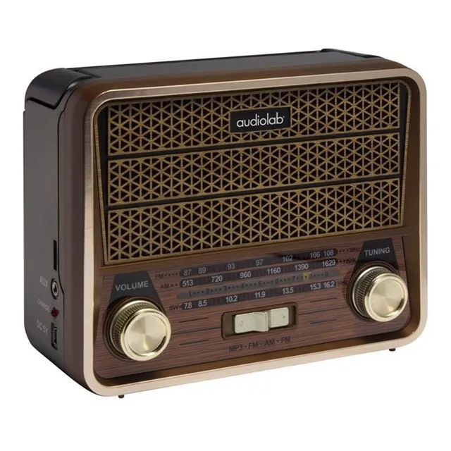 Radio Retro Fm Usb Sd Mp3 Batería Audiolab
