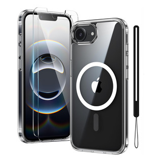 Funda Para iPhone 16e Case Con Magsafe Transparente Resistente Trasparente Magsafe+2mica+correa Funda Para iPhone 16e Case Con Magsafe Transparente Resistente Trasparente Magsafe+2mica+correa