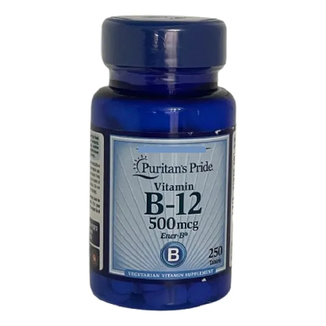 B-12 Vitamina 500mcg 250tabletas Puritan S Pride Sabor Sin Sabor