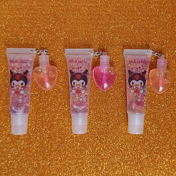 Lip Gloss Mágico Kuromi Con Mini Brillo De Llavero