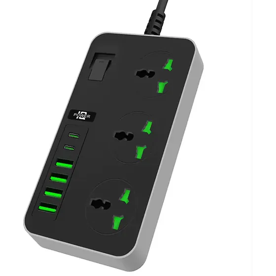 Multitoma Regleta Toma Corriente Puertos Usb + Tipo C Color 110v