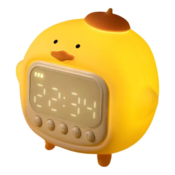 C-larss Reloj Despertador Pato Dibujo Animado Para Niño Led