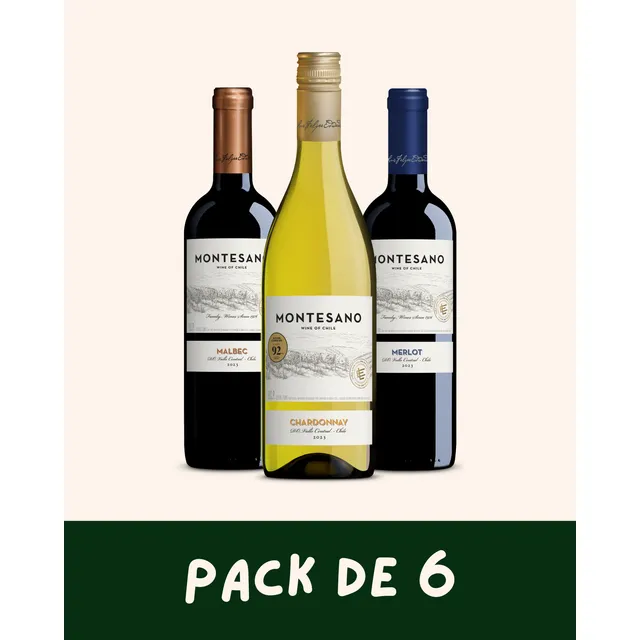 Vinos Chilenos Montesano - Pack Mixto 6 Unidades