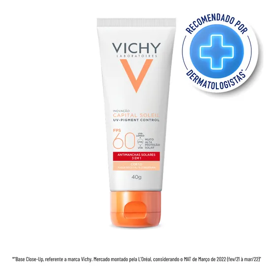 Protetor Solar Facial Vichy Uv Pigment Control 1.0 F60 40G