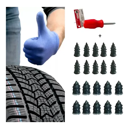 Reparo De Pneu Sem Câmara Tipo Parafuso Carro Moto 21 Pçs