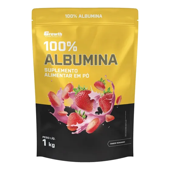 Albumina 1kg Growth Supplements Morango