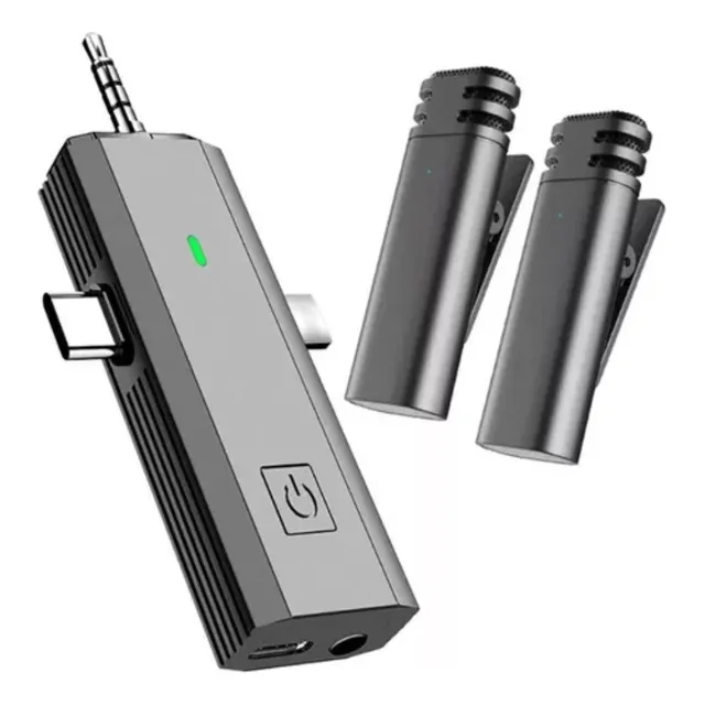 Microfono Inalambrico Solapa Lavalier Para Celular Pc 2pzs