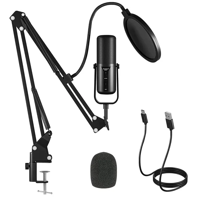 Micrófono Condensador Vocal Podcast Mixer Usb Gamer Cardioi