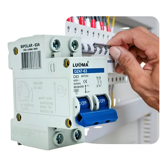 Disjuntor Bifásico 06a 10 16 20a 25 32a 40 50 63a Trilho Din