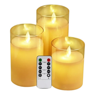 Pack 3 Velas Led Sin Llama Con Movimiento De Pilas Pack 3 Velas Led Sin Llama Con Movimiento De Pilas