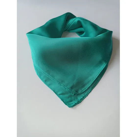 Pañuelo Seda Corto Color Liso Unicolor Turquesa