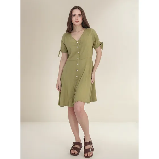 Vestido Nano De Lino Navio #0425