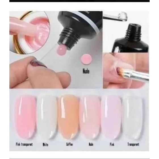 Polygel Gel Uñas Acrygel 30ml Clear, White ,nude Y Pink 