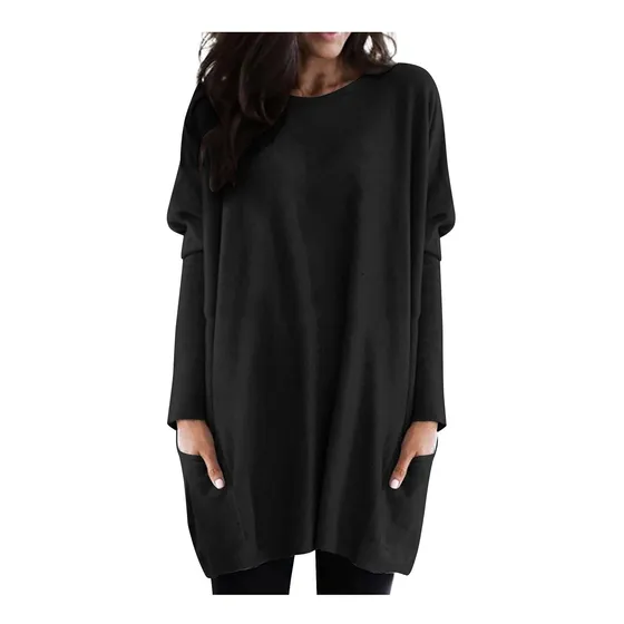 Raillery Camiseta Manga Larga Para Mujer Holgada Informal
