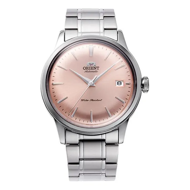 Reloj Orient Ra-ac0m11y Hombre Bambino Automático Malla Plateado Bisel Plateado Fondo Rosa