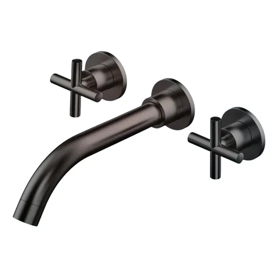 Griferia De Pared Para Lavamanos Acero Ennegrecido