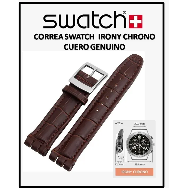 Correa Swatch Irony Chrono Nueva Cuero Genuino