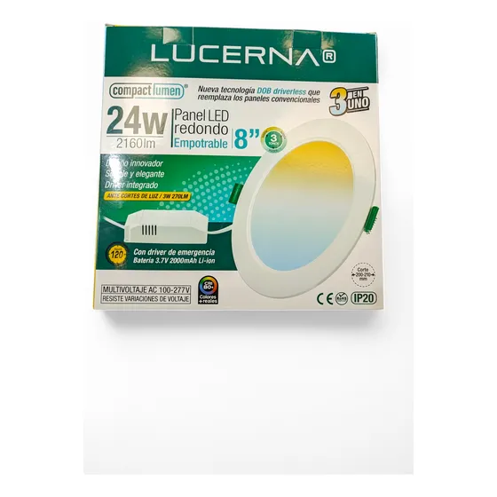 Lámpara Empotrable Lucerna 24w Con Driver De Emergencia 3en1