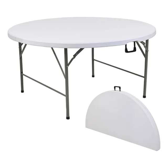Mesa Plegable Jardin Exterior Portatil Redonda