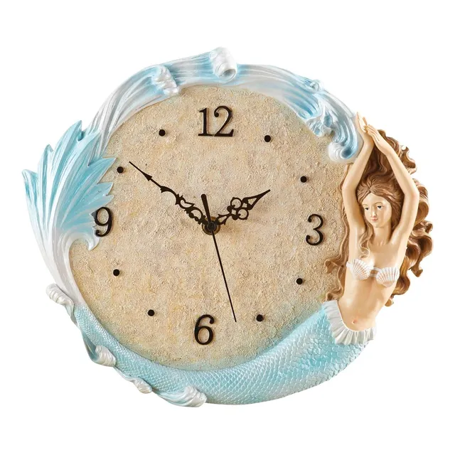Collections Etc Reloj Pared Decorativo Sirena Cara Arena