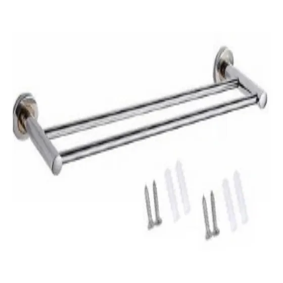 Toallero De Barra Doble P/baño Metalico Cromado 57cm Largo