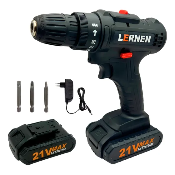 Taladro Destornillador TIEC Con Brocas Color Negro Lernen 220V