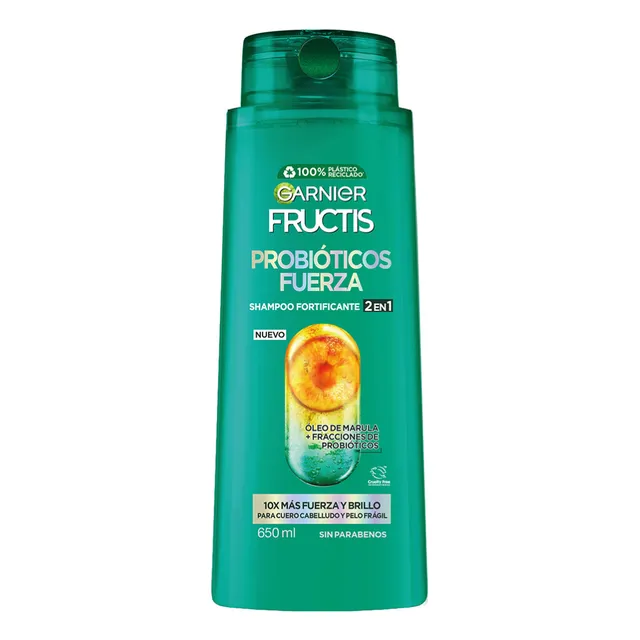 Garnier Fructis PROBIÓTICOS FUERZA Shampoo en botella de 650mL por 1 unidad