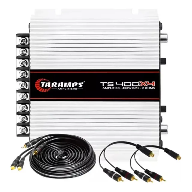 Taramps Ts400 X 4 Canais + 1 Cabo Rca 5 Metros + 2 Cabos Y