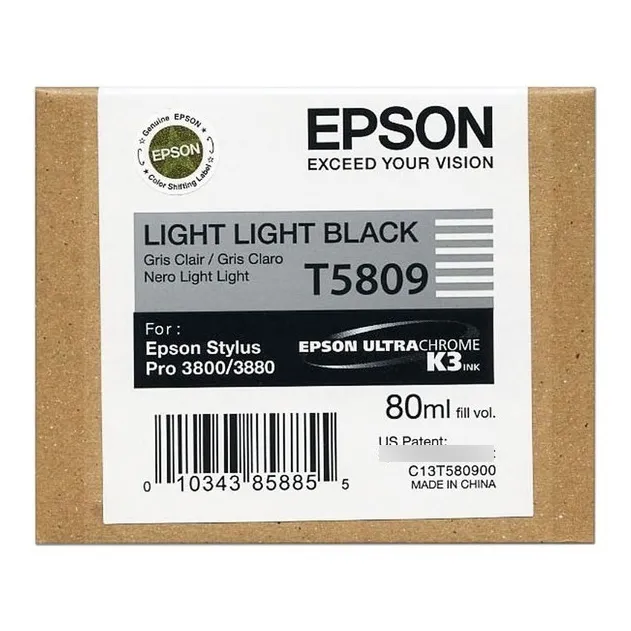 Tinta Epson Stylus Pro T5809 T580900 Gris Light 3800/3880