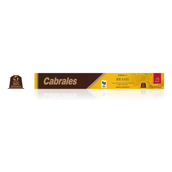Cabrales Café Capsulas Nespresso Aluminio Brasil X10cap