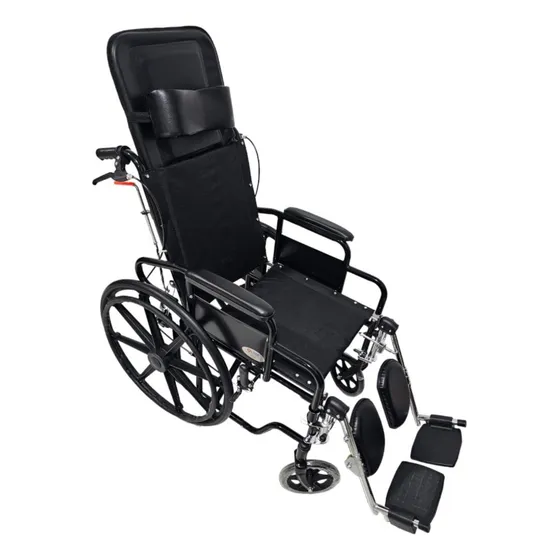 Silla De Ruedas Con Espaldar Reclinable Y Soporte Cefálico