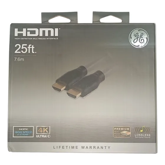 Cable Hdmi De Alta Velocidad Ge Ethernet Ultra Hd 7.6 Mts