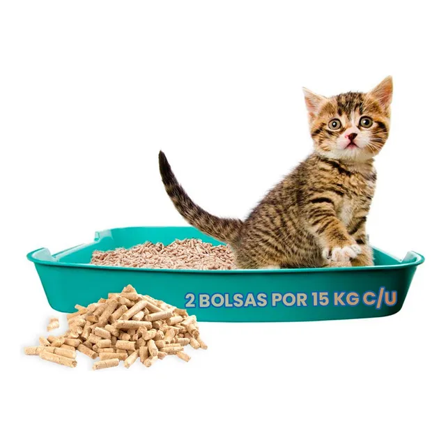Sanitario De Madera Para Gato Tipo Pellets 30 Kg - Otec