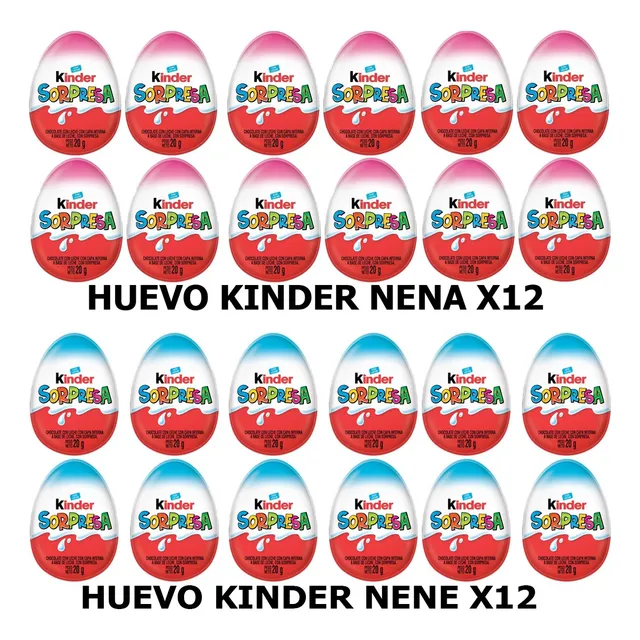 Huevo Kinder Sorpresa Niña Caja X12 + Niño Caja X12