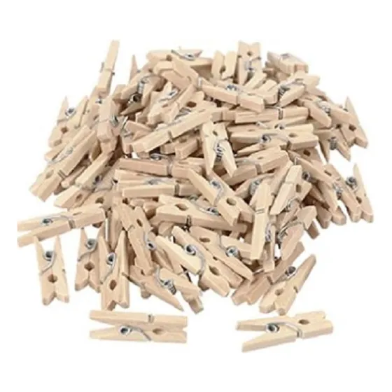 50 Mini Prendedor Pregador 2.5cm De Madeira Cores Variadas