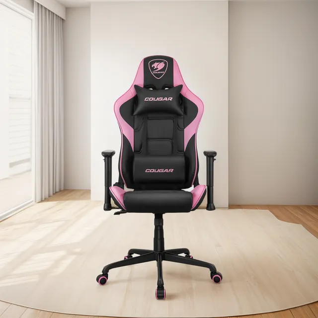 Silla Gamer Cougar Armor Elite Eva Negro Con Rosa Ergonómica