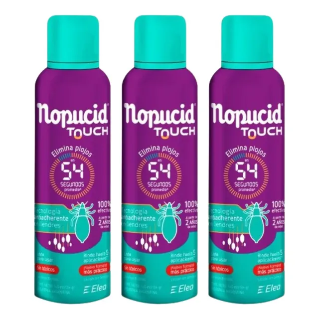 Pack X3 Nopucid Loción Touch Pediculosis Elimina Piojos Lien