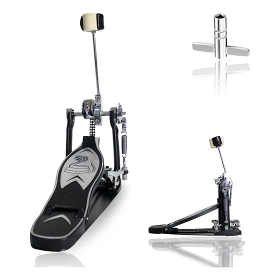 Pedal Profissional Para Bumbo Com Corrente Dupla Com 4 Faces