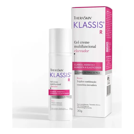 Klassis Gel Creme Multifuncional Clareador Facial 30 G Momento de aplicação Dia/Noite Tipo de pele Todo tipo de pele