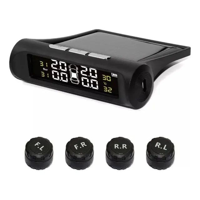 Sistema Monitoreo Presión Neumáticos Auto Carga Solar Tpms