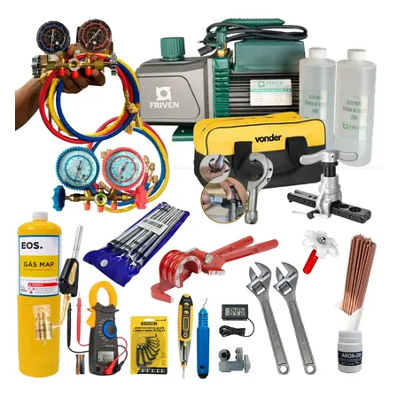 Kit Ferramentas Ar Condicionado Refrigeração Bomba De Vacuo