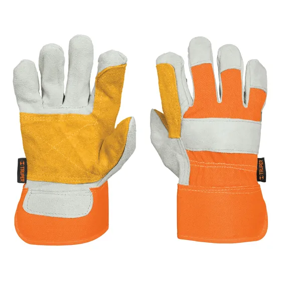 Guantes Carnaza Y Loneta, Con Refuerzo, Gran, Truper, 14246