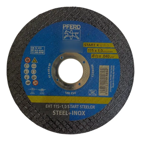 100 Peças - Disco De Corte Pferd 4.1/2 115mm-1,0 Aço/inox