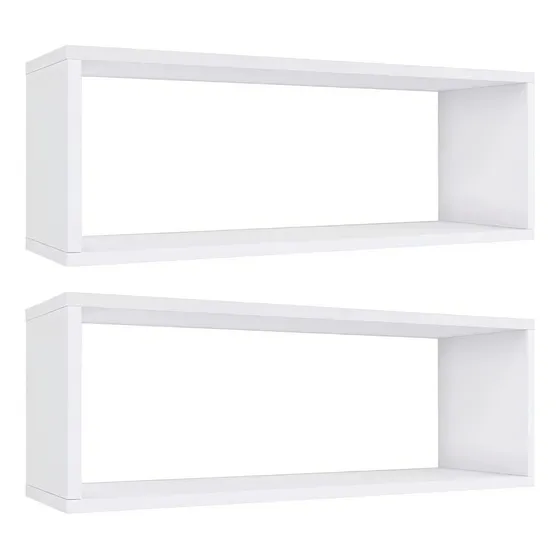 Kit 02 Nichos 50x25 Branco Mdf Quarto Escritório Decoração