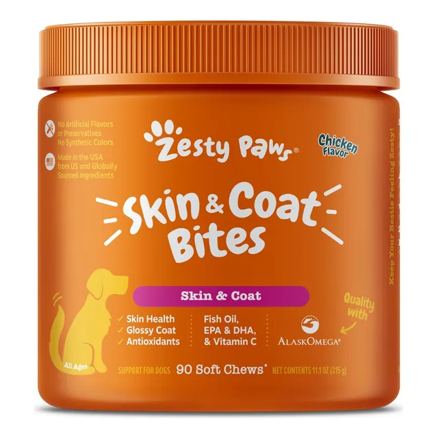 Suplemento De Piel Y Pelaje Zesty Paws 90 Soft Chews