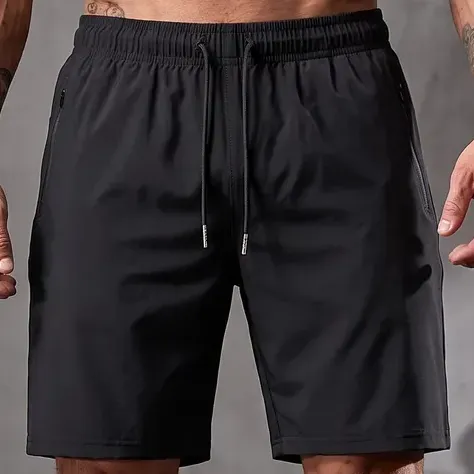 Short Masculino Bermuda Esportiva Slim Fit Secagem Rápida Preto G