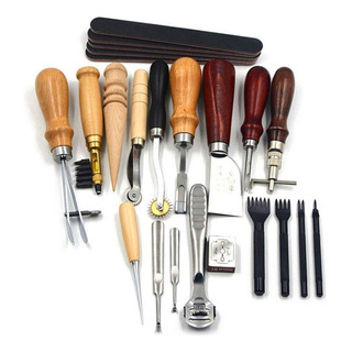19pzs Herramientas Y Suministros Para Artesanías Cuero Kit 19pzs Herramientas Y Suministros Para Artesanías Cuero Kit