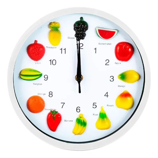 Reloj De Pared Frutal Ideal Para Cocina Análogo Espera