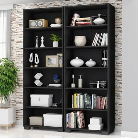 Kit 2 Estantes Para Livros 5 Prateleiras 188cmx121m Office